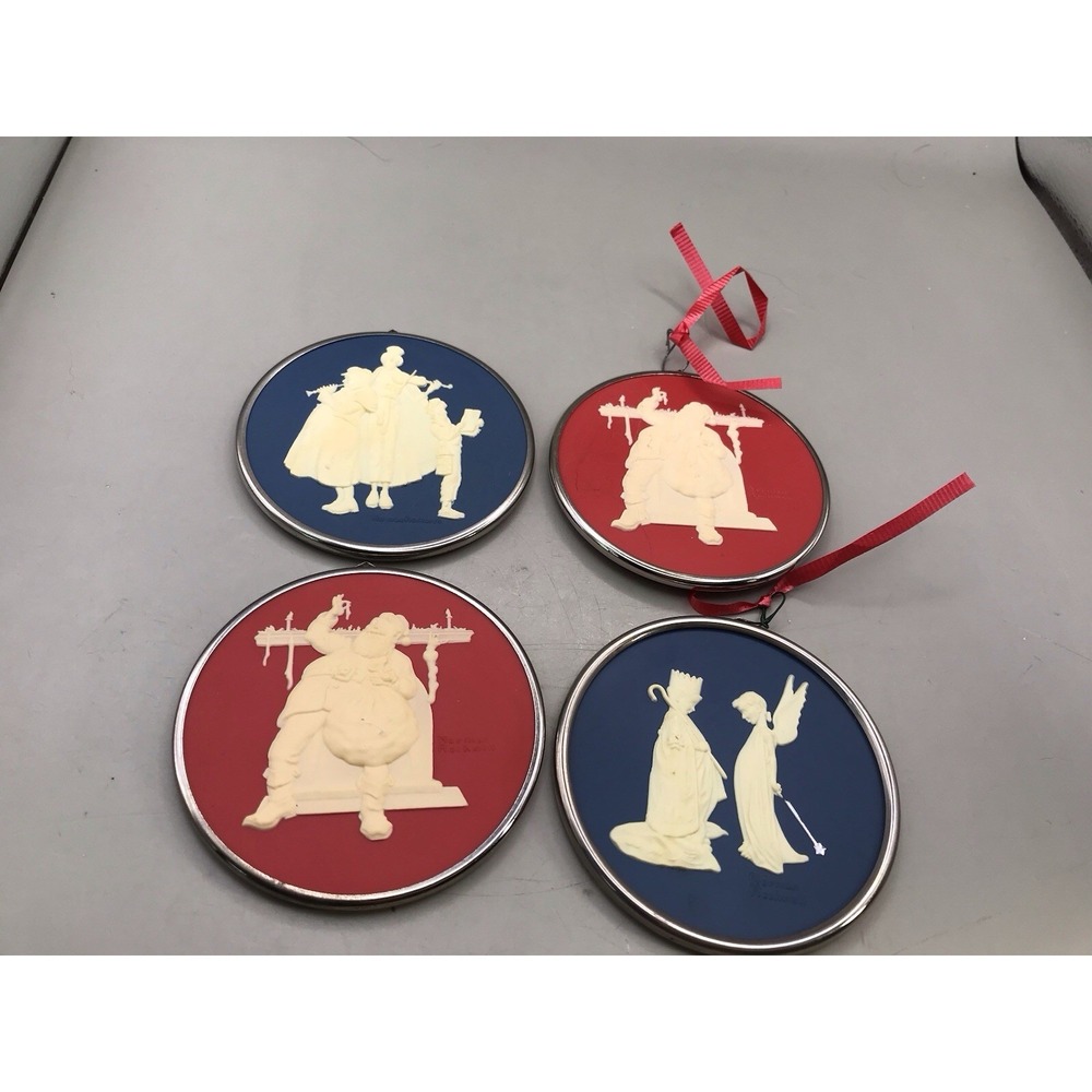 Norman Rockwell‎ Xmas Ornaments 1981 1982 X 2 1983
